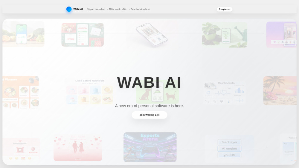 Wabi AI website screenshot