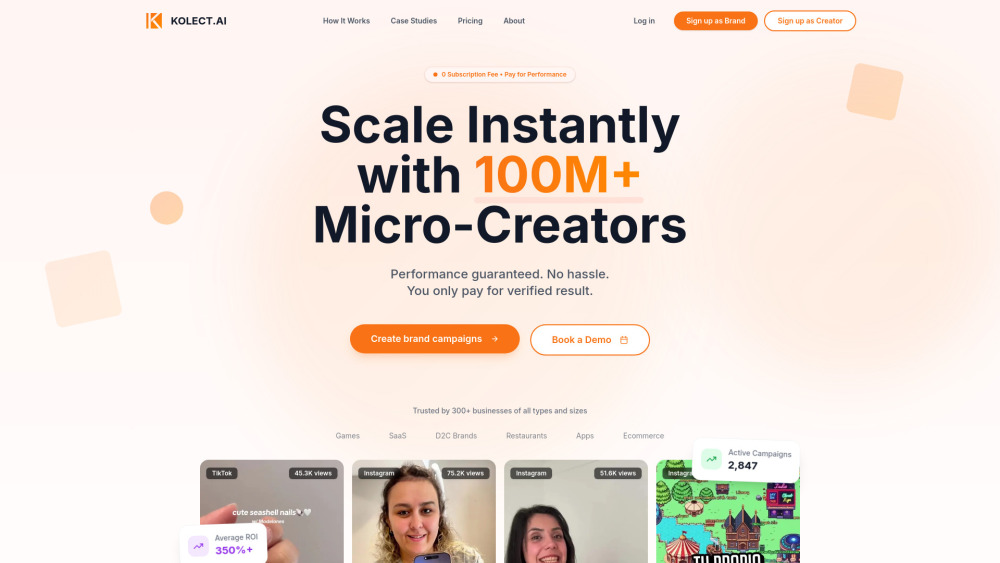 Kolect Ai website screenshot