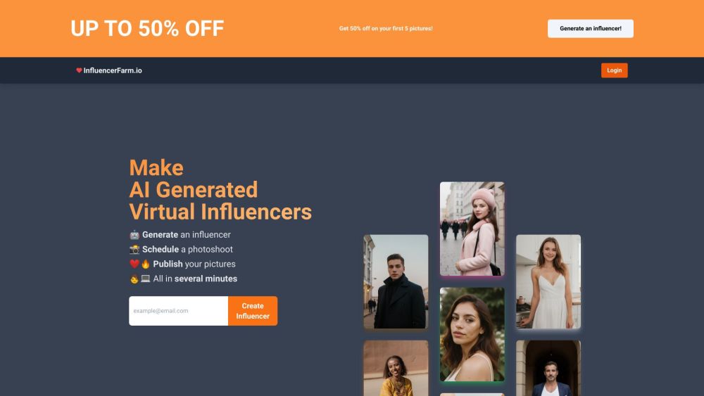 Influencerfarm website screenshot