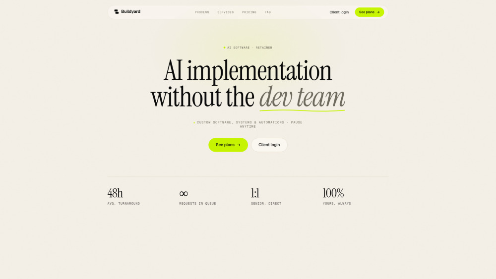 Buildyard website screenshot