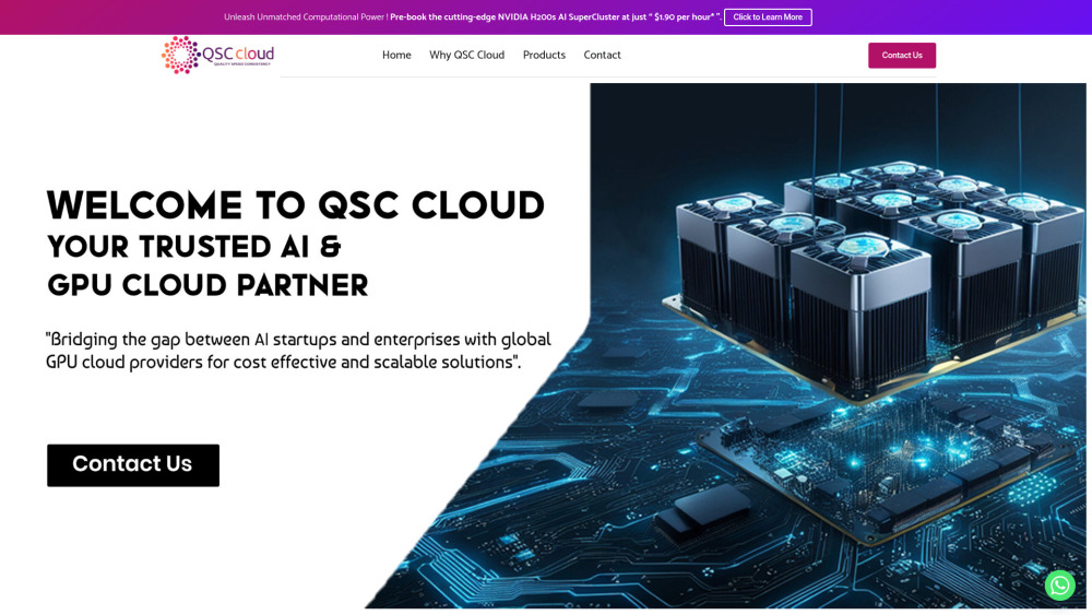 Qsc Cloud website screenshot