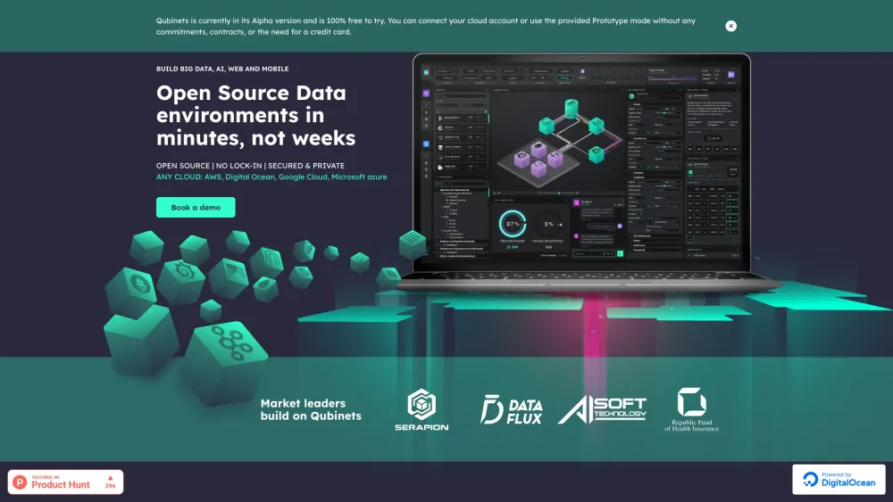 Qubinets website screenshot