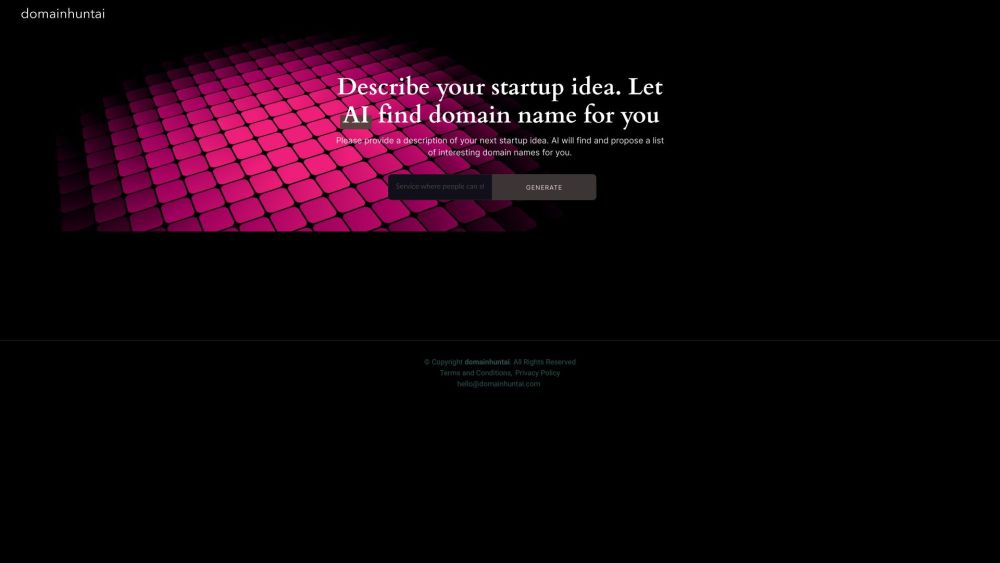 Domainhuntai website screenshot