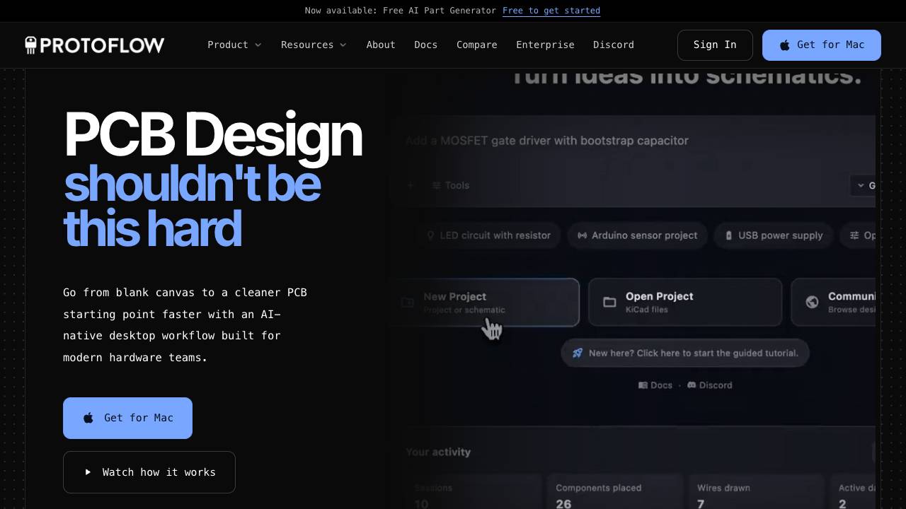ProtoFlow website screenshot