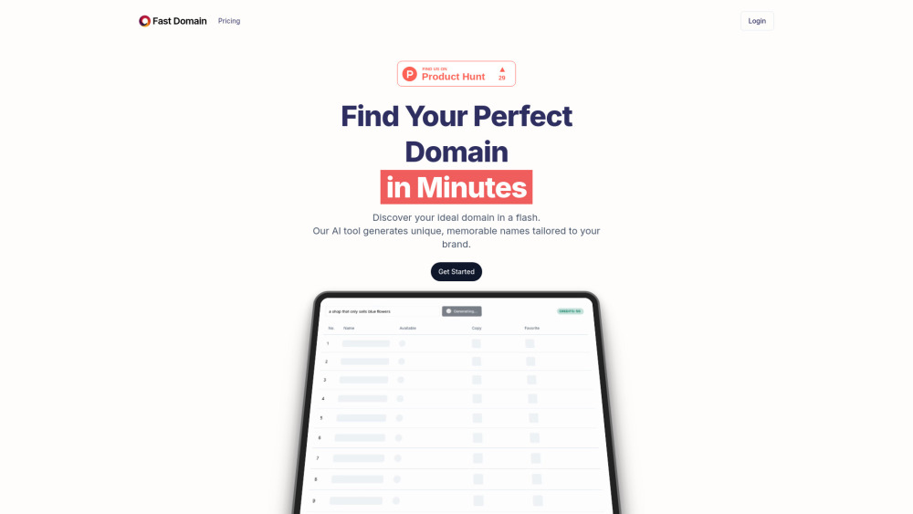 Fast Domain website screenshot
