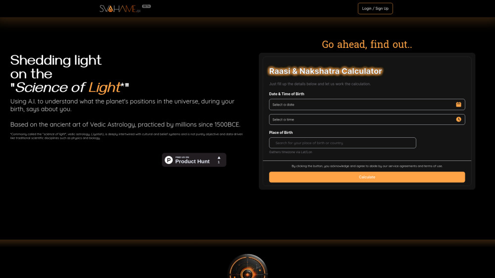 Svahame Ai website screenshot