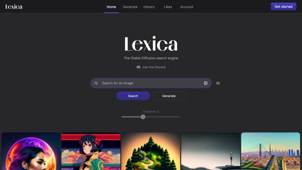 Lexica website screenshot