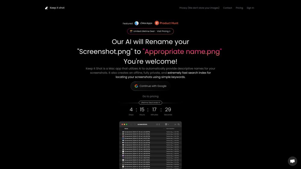 Keep It Shot website screenshot