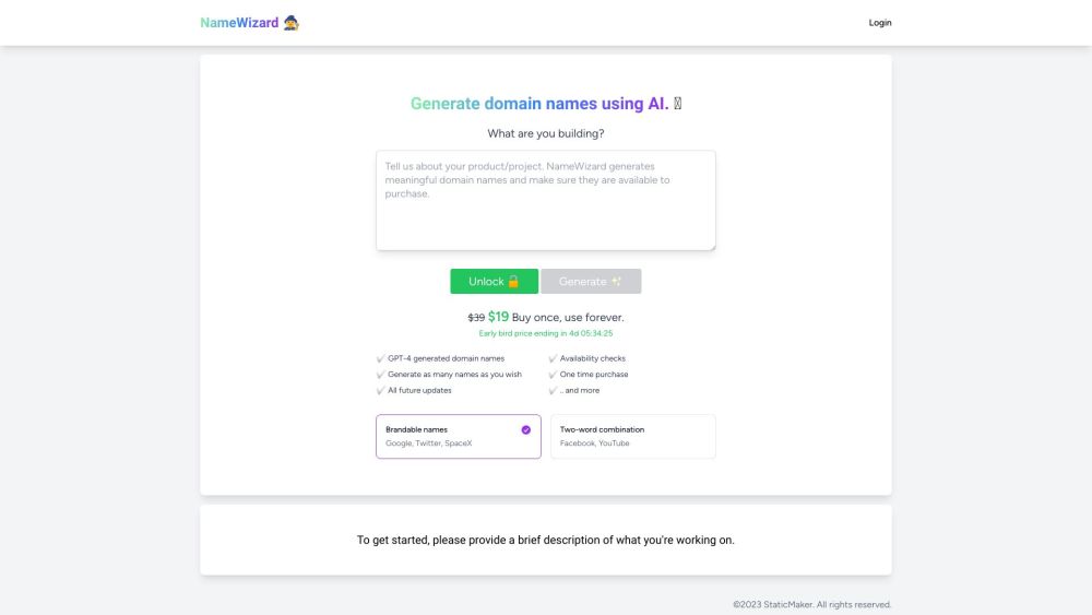 NameWizard website screenshot
