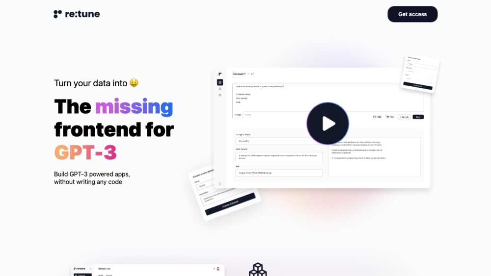 Retune website screenshot