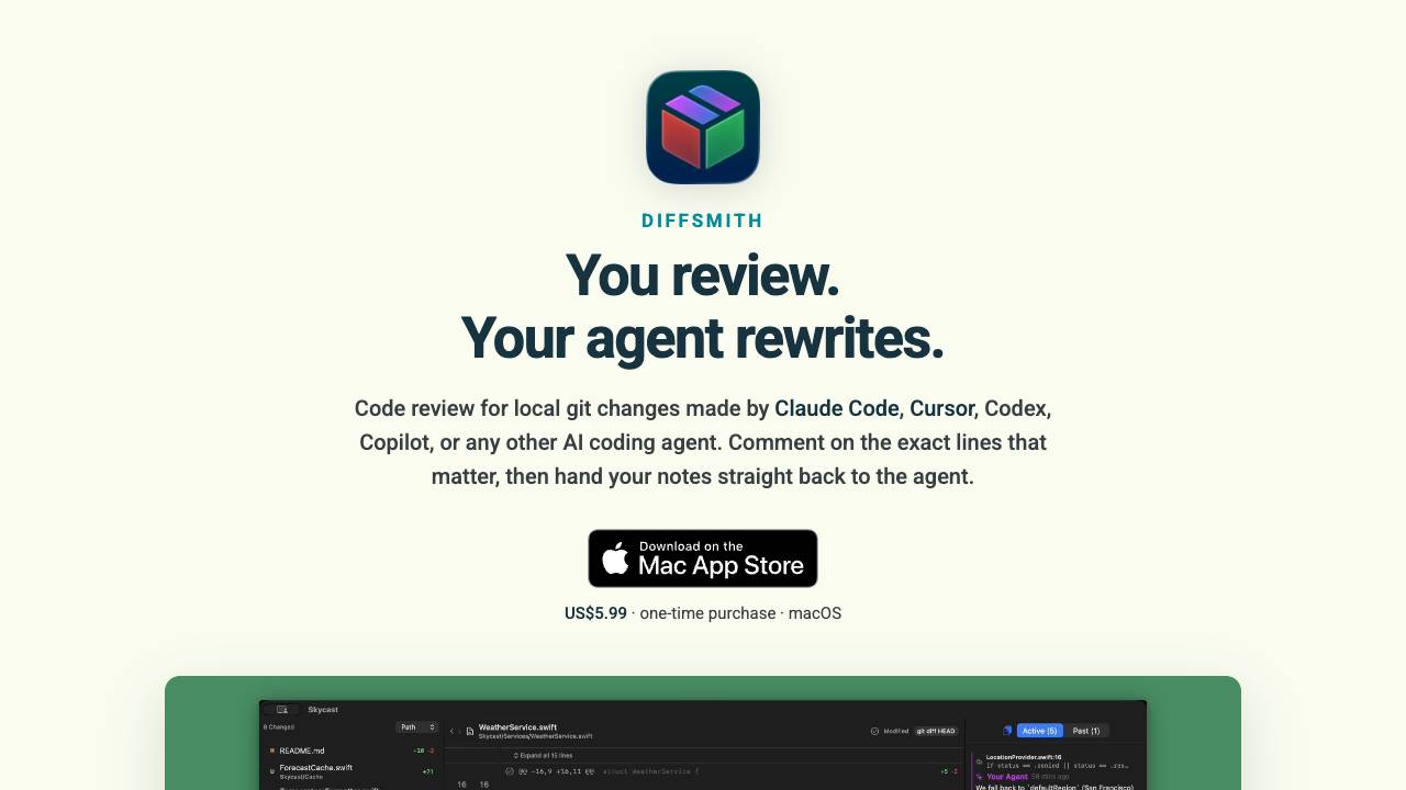 Diffsmith website screenshot