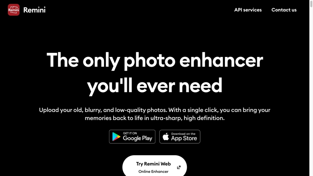 Remini website screenshot