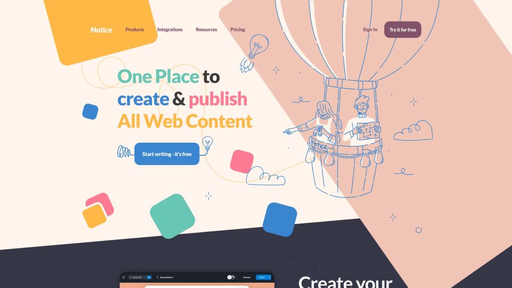 Notice website screenshot