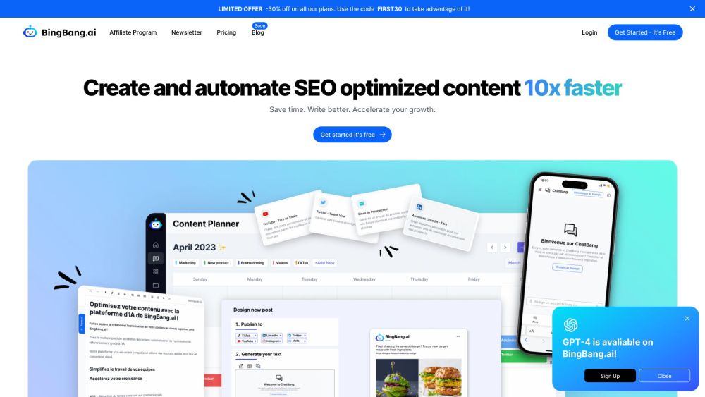 Bingbangai website screenshot