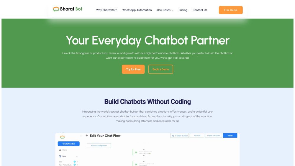 Bharatbot website screenshot