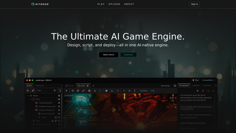 Nitrode website screenshot