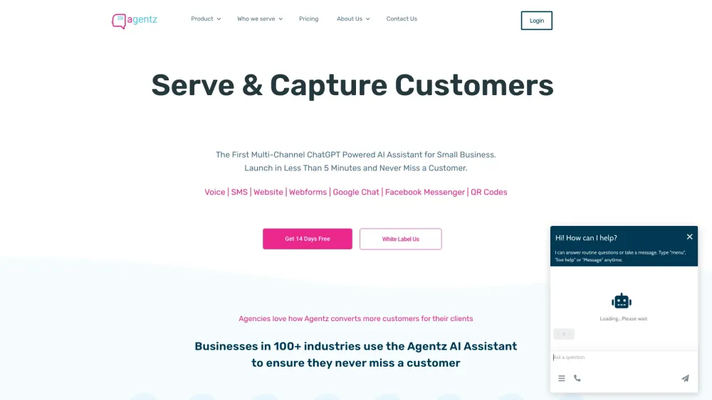 Agentz Ai website screenshot