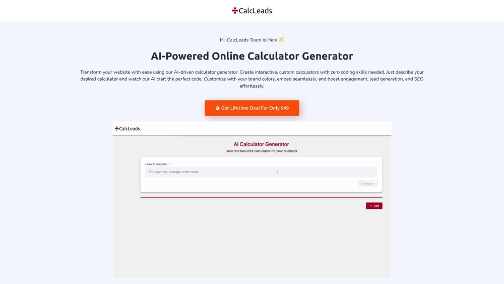 Calcleads website screenshot