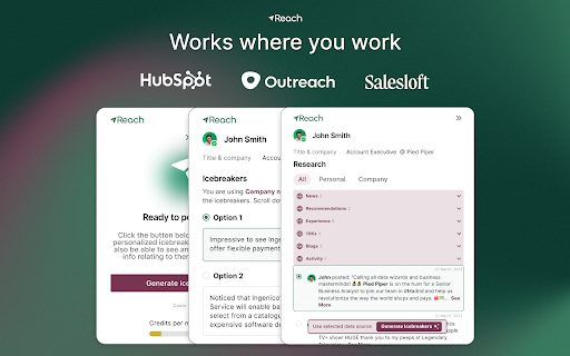 Reach AI website screenshot