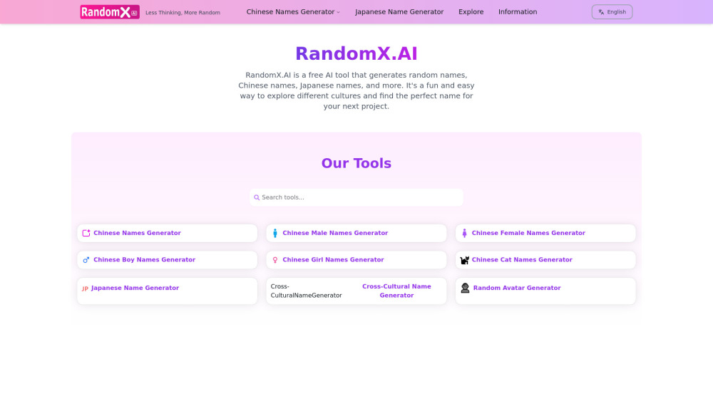 Randomx Ai website screenshot