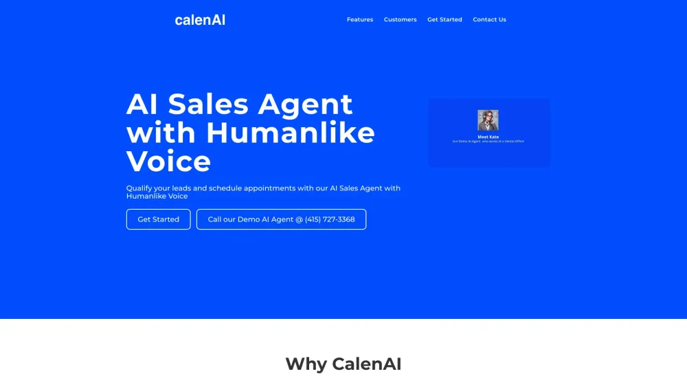 CalenAI website screenshot