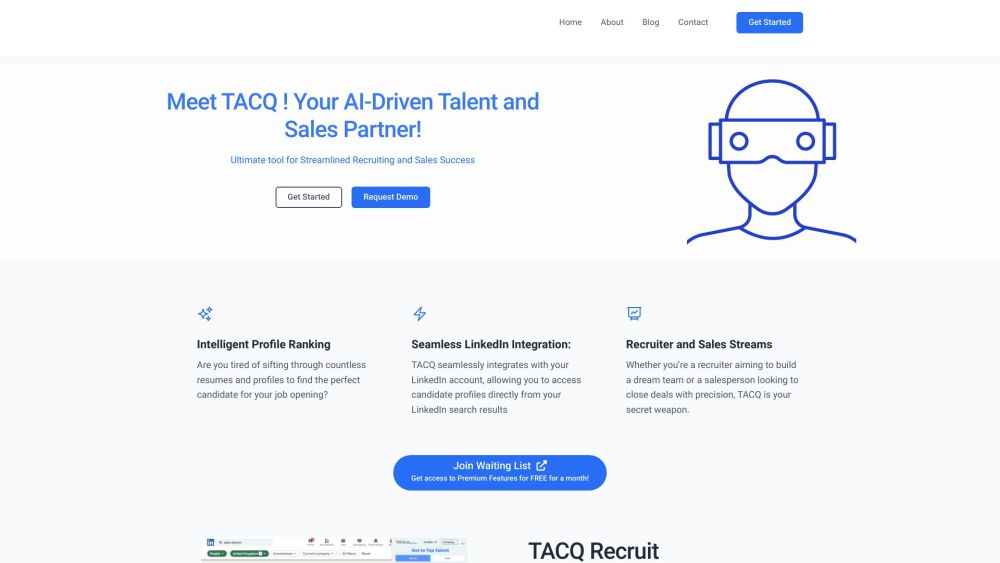 TACQ website screenshot