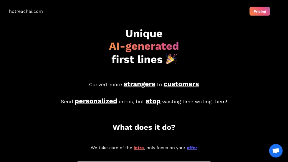Hot Reach Ai website screenshot