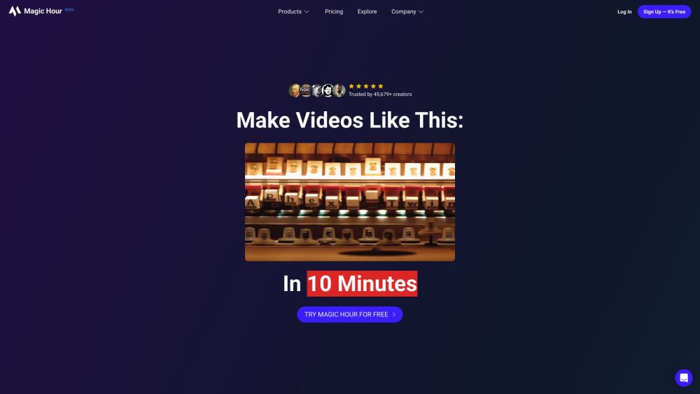 Magic Hour website screenshot