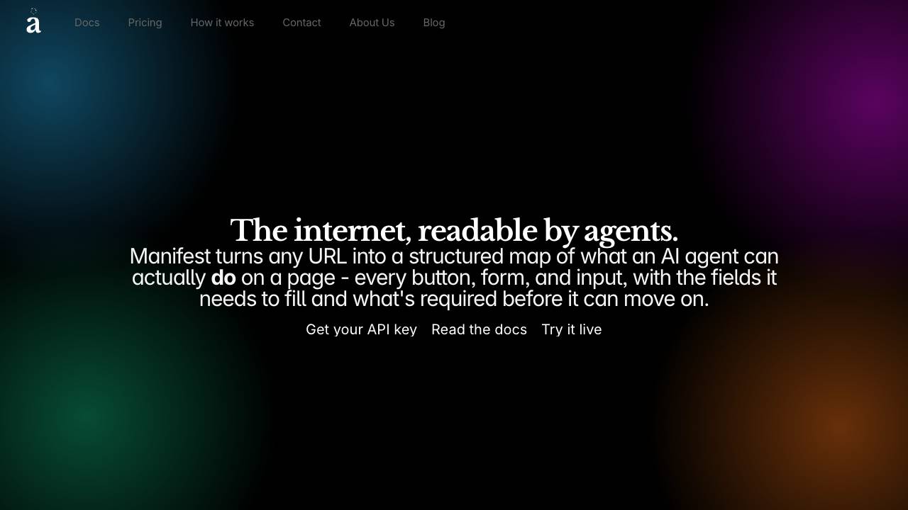 Manifest website screenshot