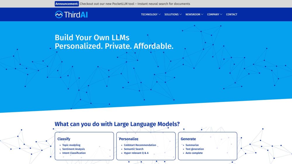 Pocket Llm website screenshot