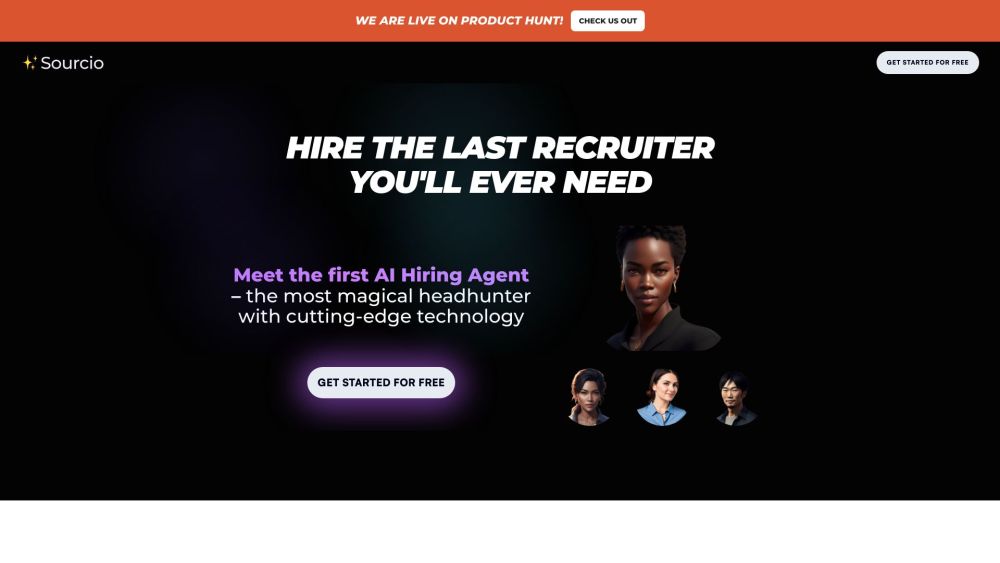 Sourcio website screenshot