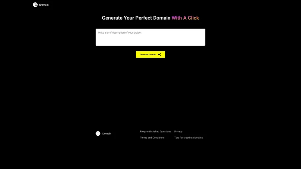 IDomain website screenshot