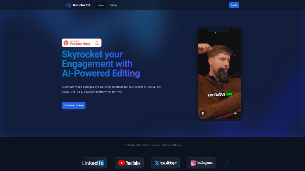 Renderfit website screenshot