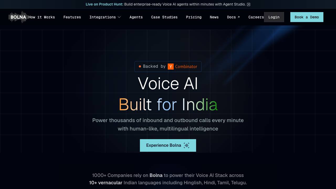Bolna website screenshot