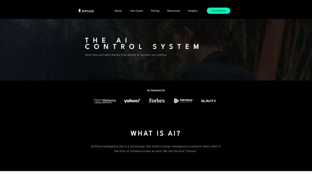 Aphid website screenshot