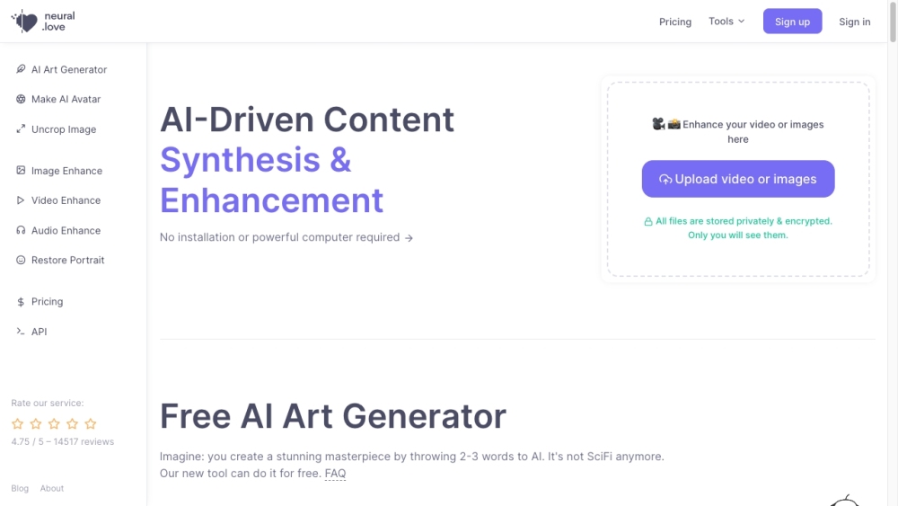 Neural Love website screenshot