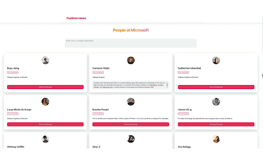 Fastinterviews Extension website screenshot
