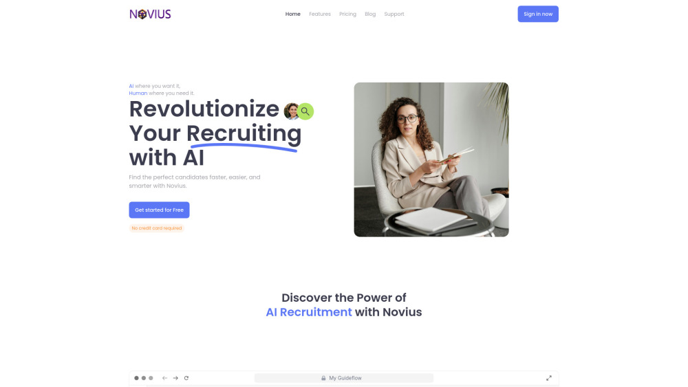 Novius Ai Recruiter website screenshot