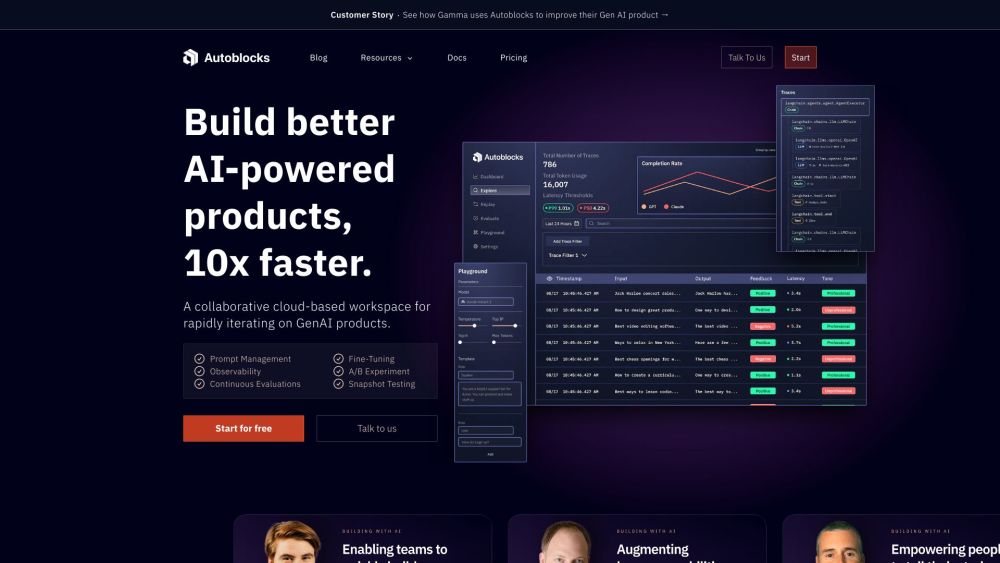 Autoblocks AI website screenshot