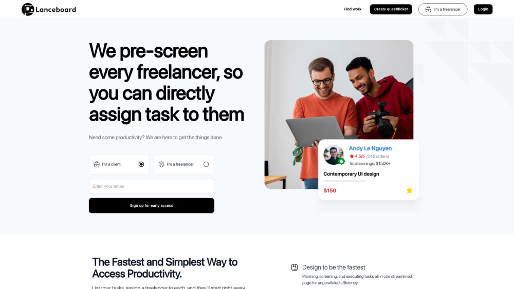 Lanceboard website screenshot