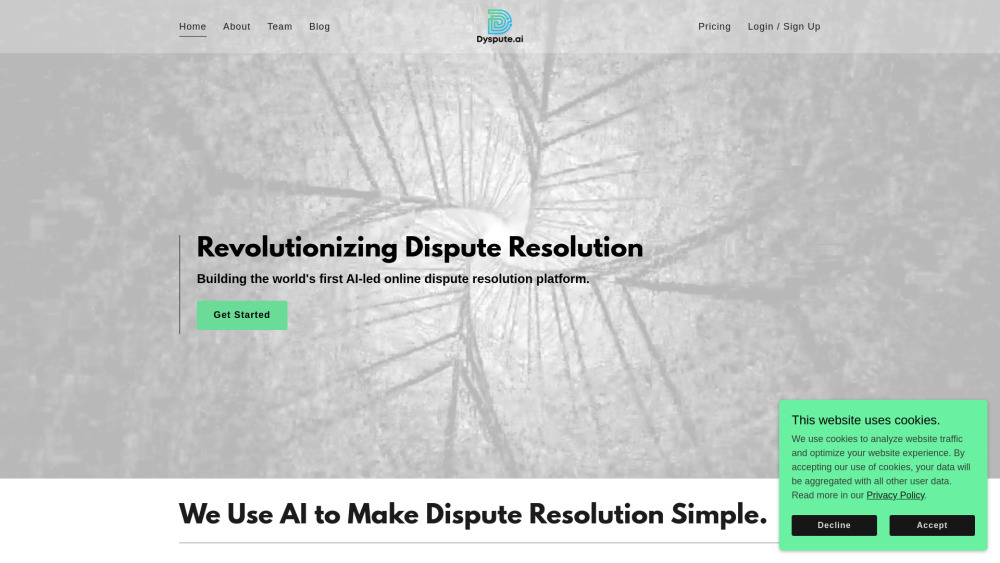 Dyspute Ai website screenshot