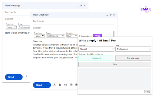 Ai Email Pro website screenshot