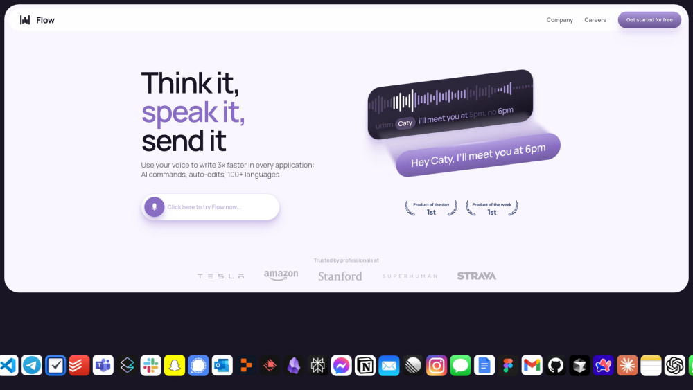 Wispr Flow website screenshot