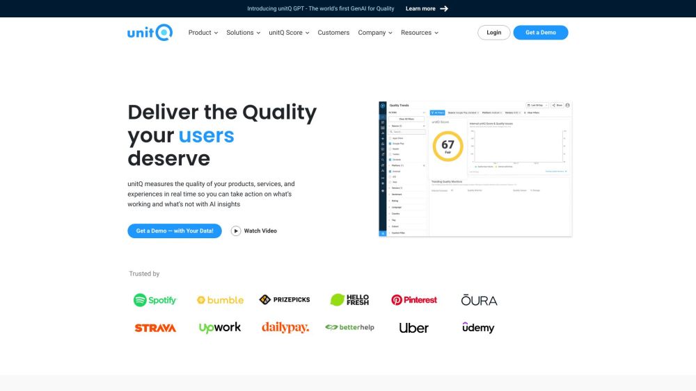 Unitq Gpt website screenshot