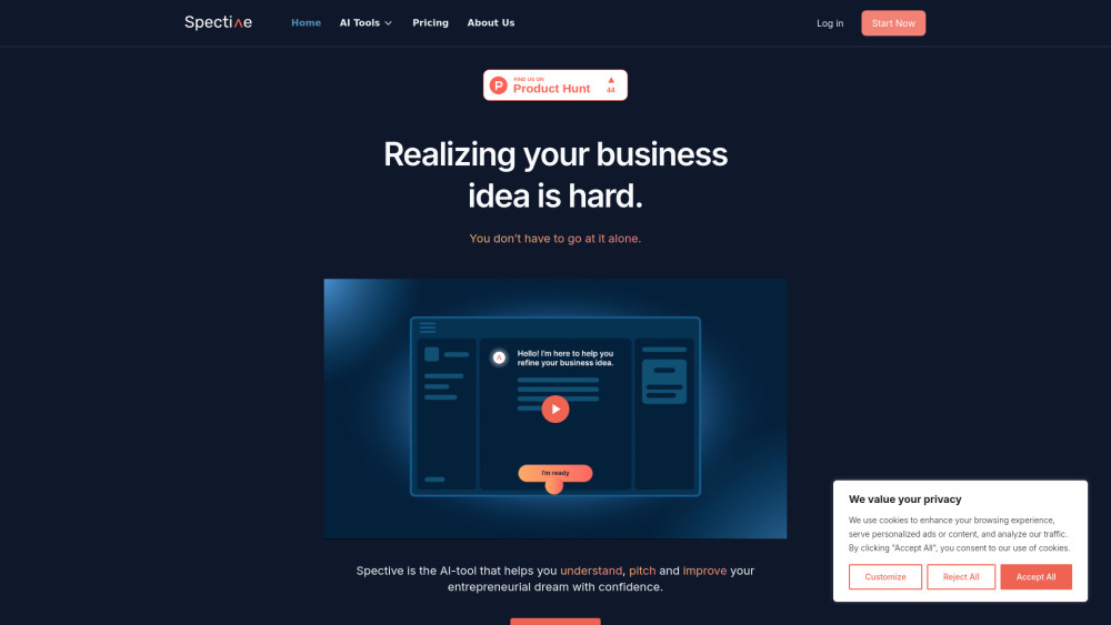 Spective website screenshot