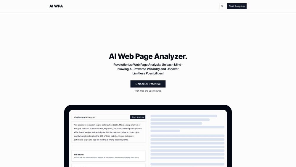AI WPA website screenshot