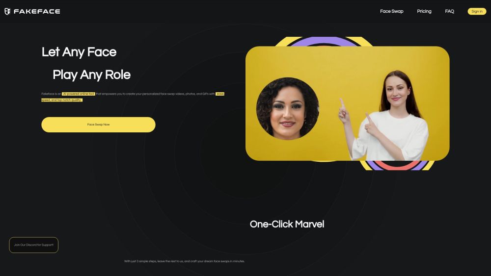 Fakeface website screenshot