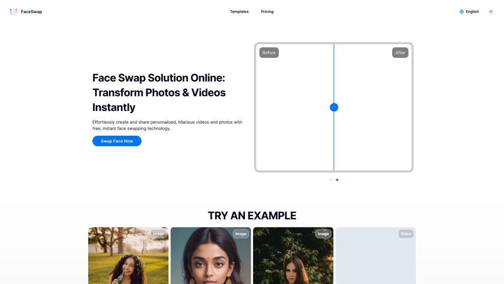 Face Swap Solution Online website screenshot