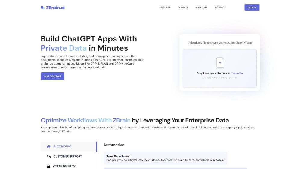 ZBrain website screenshot