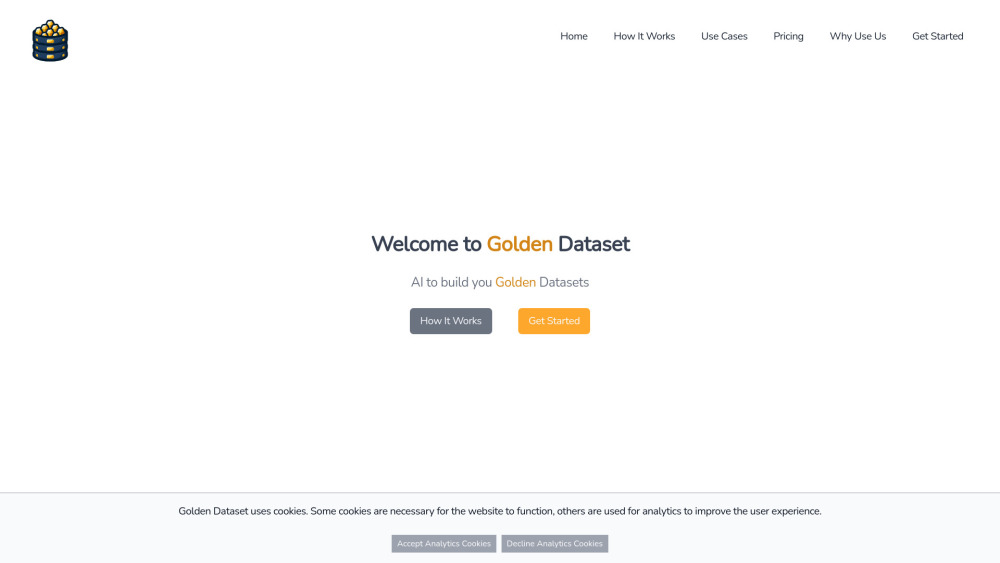 Golden Dataset website screenshot